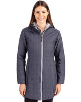 Cutter & Buck Women's Rainier Recycled Insulated Puffer Full Zip Hooded Long Coat-3