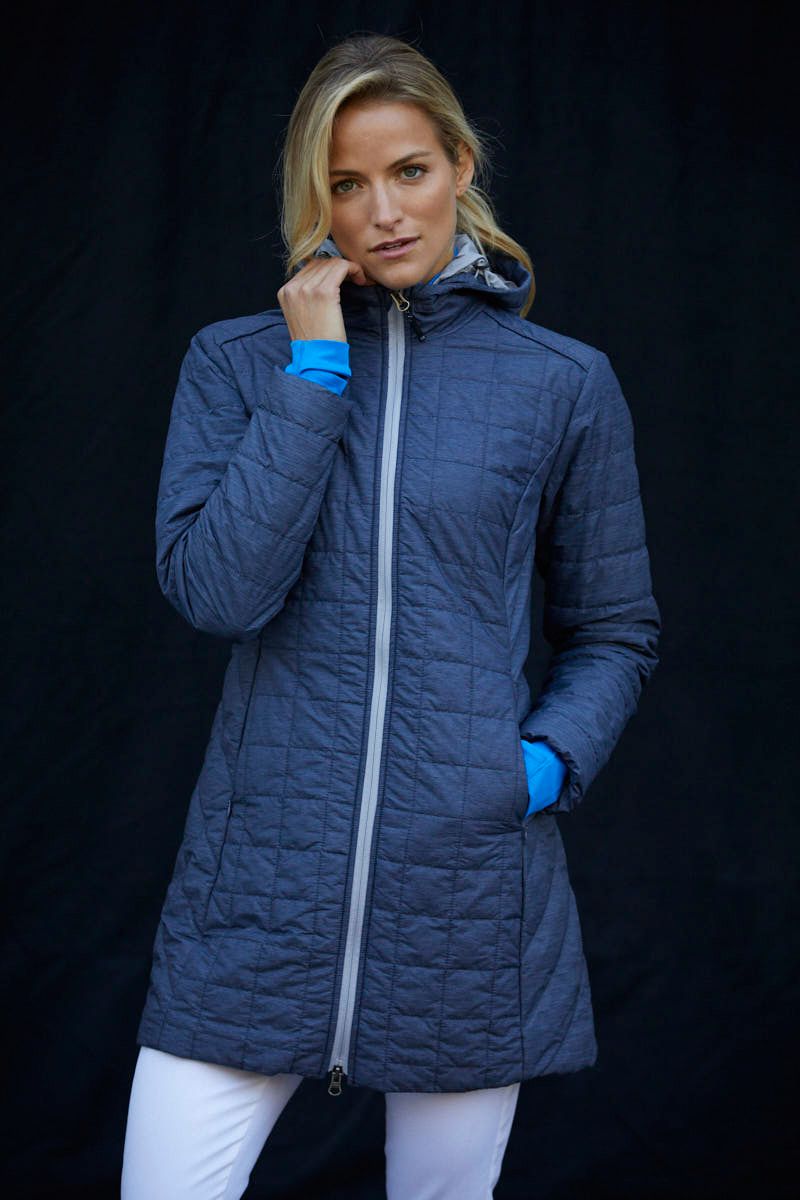 Cutter & Buck Women's Rainier Recycled Insulated Puffer Full Zip Hooded Long Coat-7