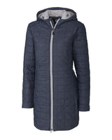 Cutter & Buck Women's Rainier Recycled Insulated Puffer Full Zip Hooded Long Coat-8