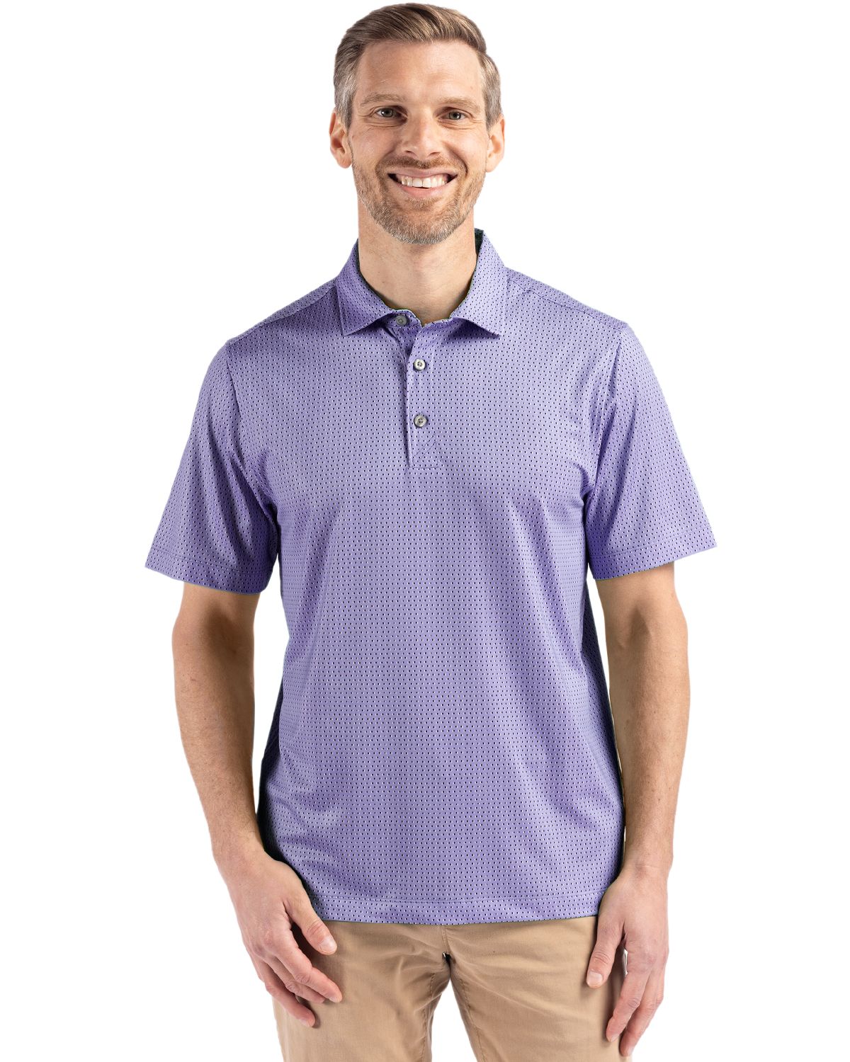 Cutter & Buck Men's Pike Recycled Shadow Check Print Polo-4