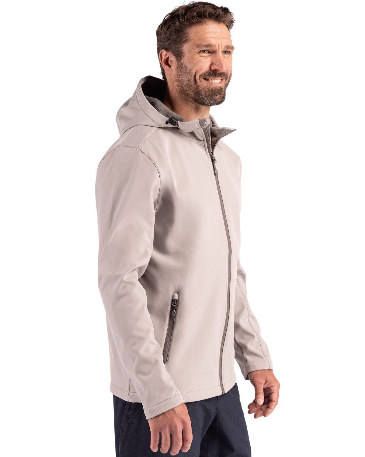 Clique Men's Tempo Recycled Stretch Softshell Full Zip Hooded Jacket-3