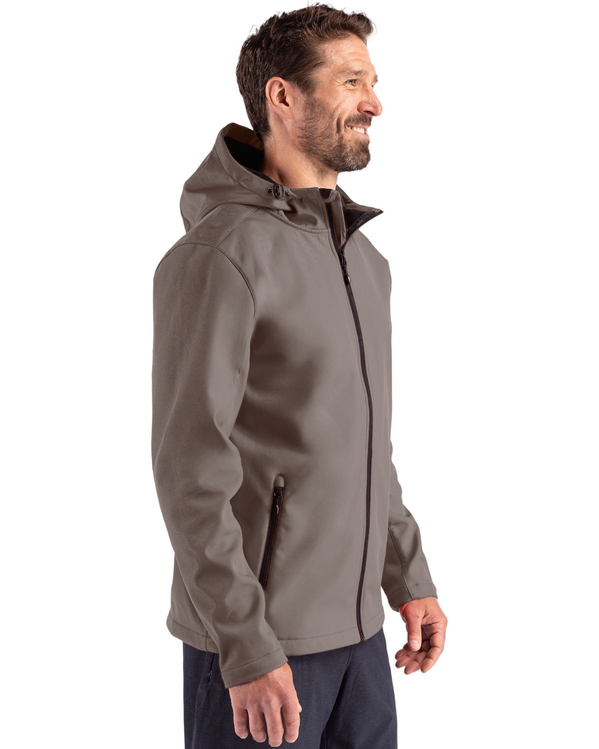Clique Men's Tempo Recycled Stretch Softshell Full Zip Hooded Jacket-1