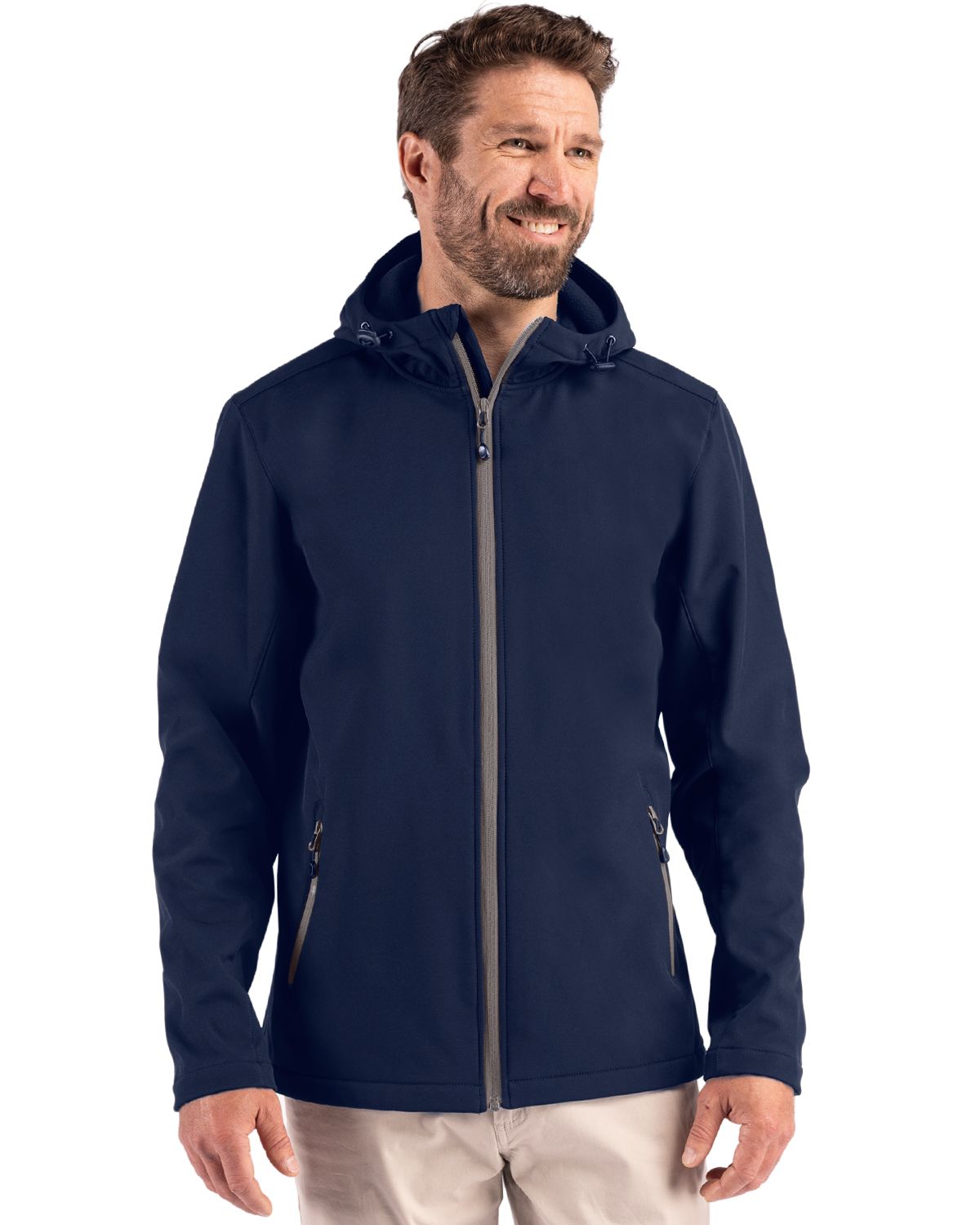 Clique Men's Tempo Recycled Stretch Softshell Full Zip Hooded Jacket-1