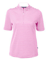 Cutter & Buck Women's Virtue Recycled Stripe Featherlight Pique Half Zip-3