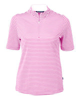 Cutter & Buck Women's Virtue Recycled Stripe Featherlight Pique Half Zip-4