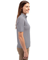 Cutter & Buck Women's Virtue Recycled Stripe Featherlight Pique Half Zip-3