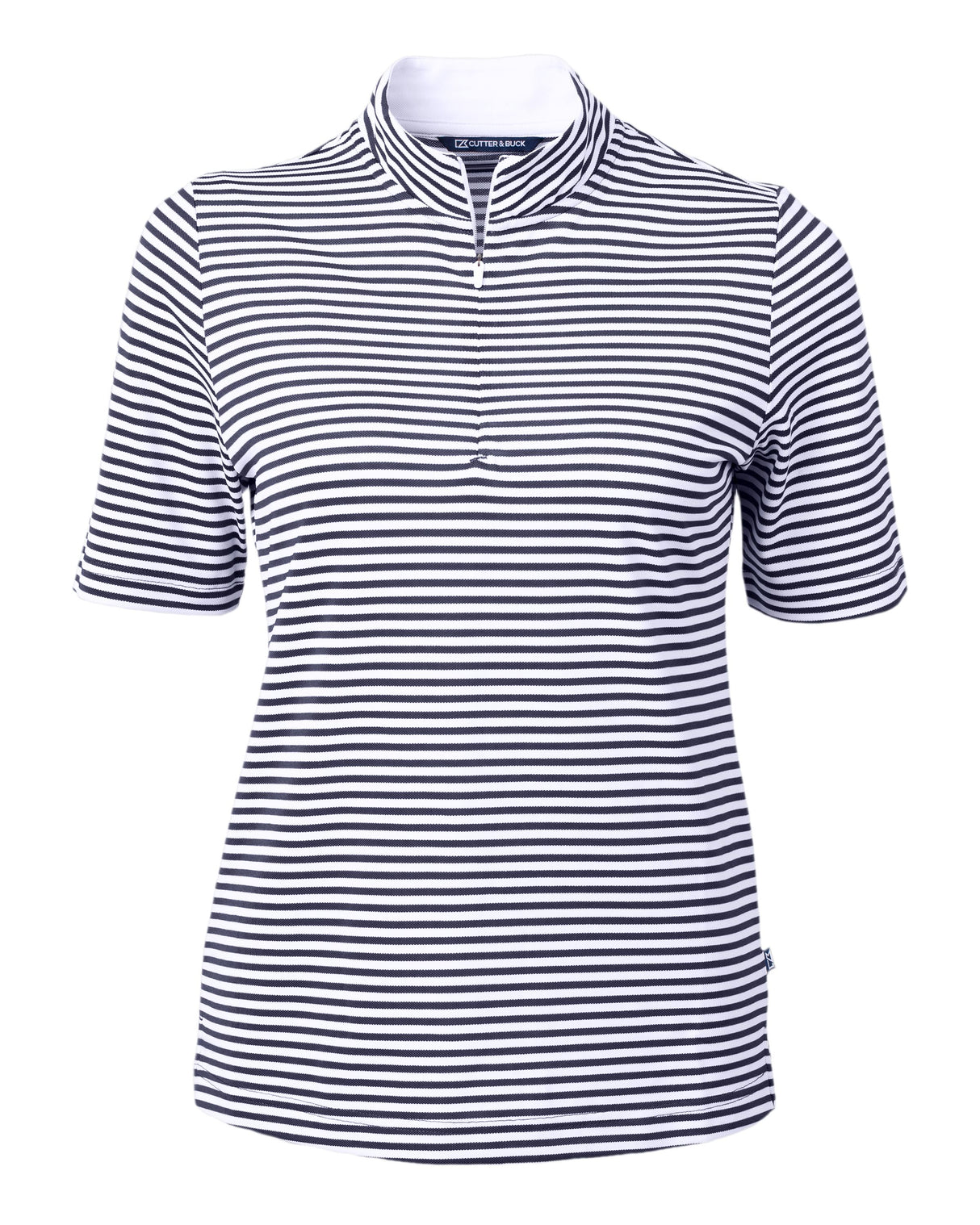 Cutter & Buck Women's Virtue Recycled Stripe Featherlight Pique Half Zip-4