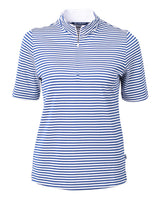 Cutter & Buck Women's Virtue Recycled Stripe Featherlight Pique Half Zip-4