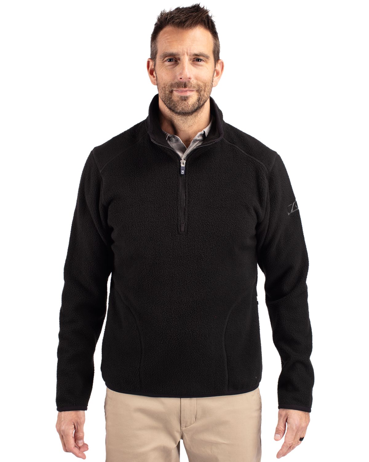 Cutter & Buck Men's Cascade Epic Comfort Recycled Sherpa Fleece Quarter Zip Jacket-5