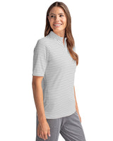 Cutter & Buck Women's Virtue Recycled Stripe Featherlight Pique Half Zip-4
