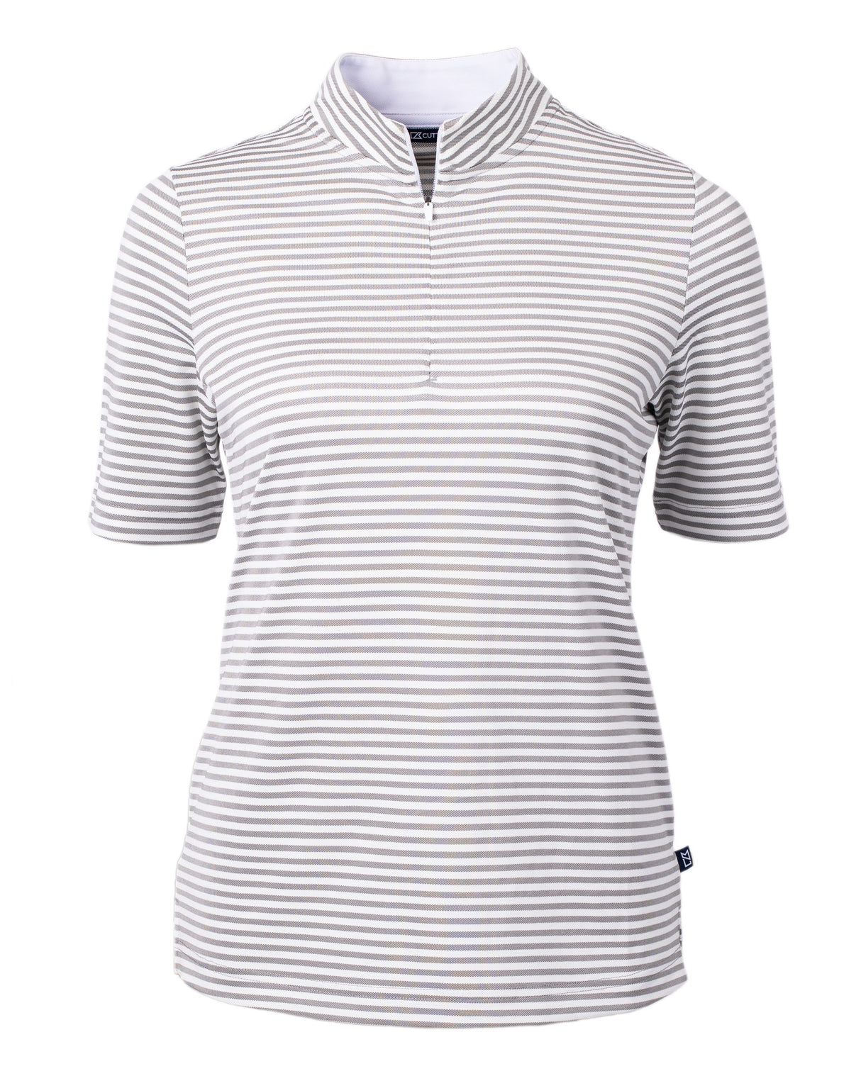 Cutter & Buck Women's Virtue Recycled Stripe Featherlight Pique Half Zip-6