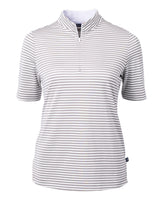 Cutter & Buck Women's Virtue Recycled Stripe Featherlight Pique Half Zip-6