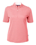 Cutter & Buck Women's Virtue Recycled Stripe Featherlight Pique Half Zip-1