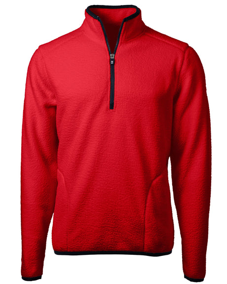 Cutter & Buck Men's Cascade Epic Comfort Recycled Sherpa Fleece Quarter Zip Jacket-1
