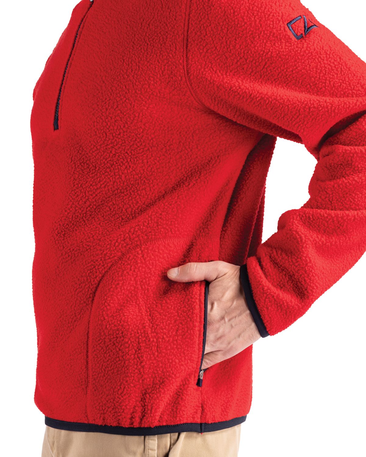 Cutter & Buck Men's Cascade Epic Comfort Recycled Sherpa Fleece Quarter Zip Jacket-10