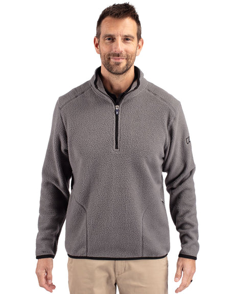 Cutter & Buck Men's Cascade Epic Comfort Recycled Sherpa Fleece Quarter Zip Jacket-1