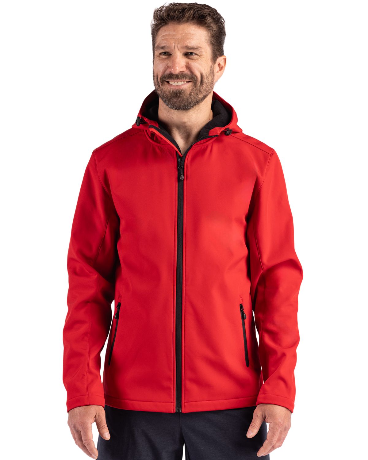 Clique Men's Tempo Recycled Stretch Softshell Full Zip Hooded Jacket-1