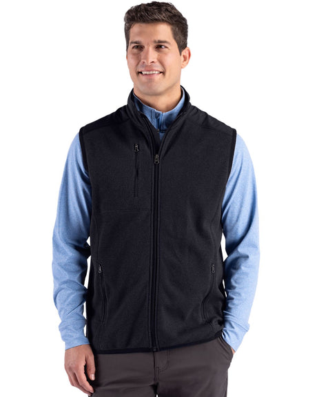 Cutter & Buck Men's Hunts Point Recycled Fleece Hybrid Full Zip Vest-1