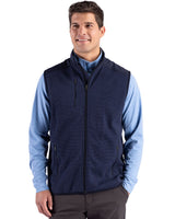 Cutter & Buck Men's Hunts Point Recycled Fleece Hybrid Full Zip Vest-2