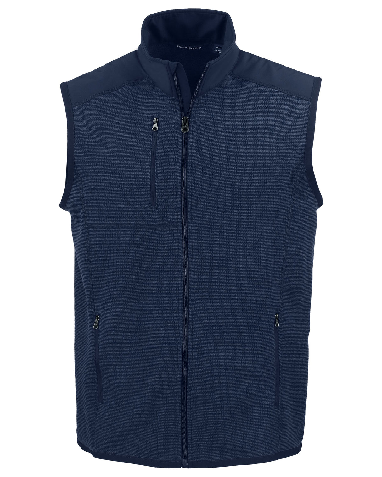 Cutter & Buck Men's Hunts Point Recycled Fleece Hybrid Full Zip Vest-6