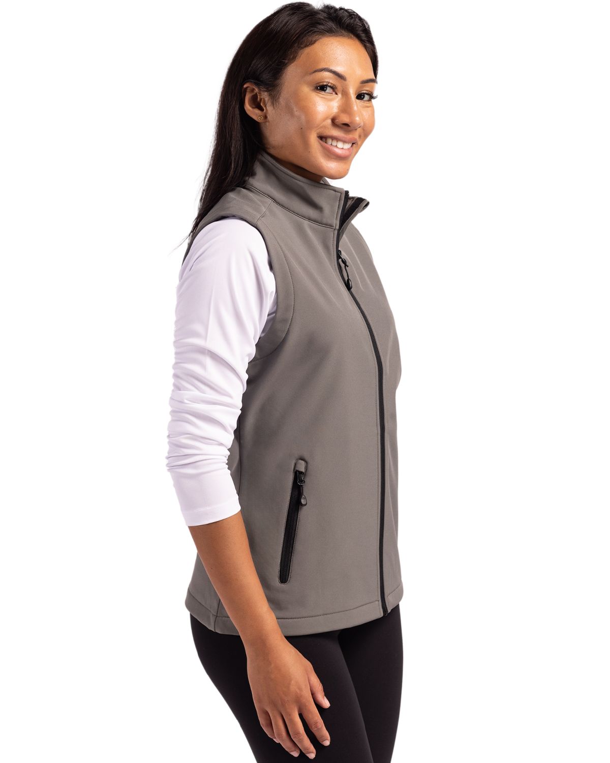 Clique Women's Tempo Recycled Stretch Softshell Full Zip Vest-3