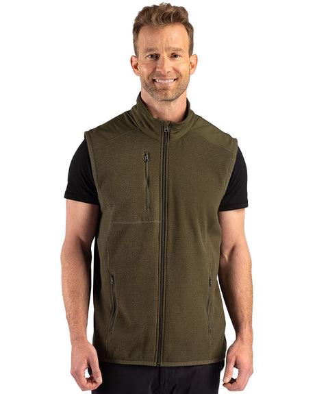 Cutter & Buck Men's Hunts Point Recycled Fleece Hybrid Full Zip Vest-1