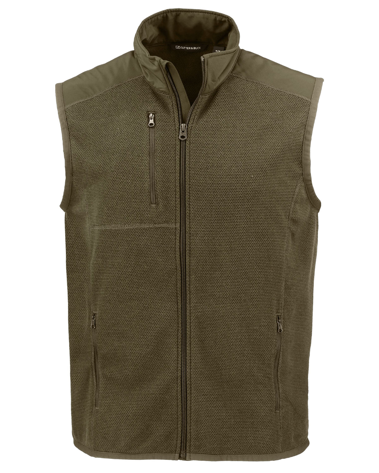 Cutter & Buck Men's Hunts Point Recycled Fleece Hybrid Full Zip Vest-4