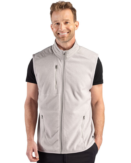 Cutter & Buck Men's Hunts Point Recycled Fleece Hybrid Full Zip Vest-1