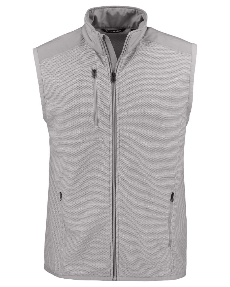 Cutter & Buck Men's Hunts Point Recycled Fleece Hybrid Full Zip Vest-5