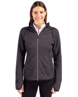 Cutter & Buck Women's Mainsail Sweater-Knit Full Zip Hooded Jacket-1