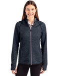 Cutter & Buck Women's Mainsail Sweater-Knit Full Zip Hooded Jacket-1