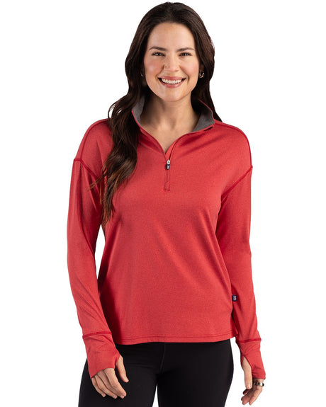 Cutter & Buck Women's Forge Recycled Four-Way Stretch Quarter Zip Pullover-5