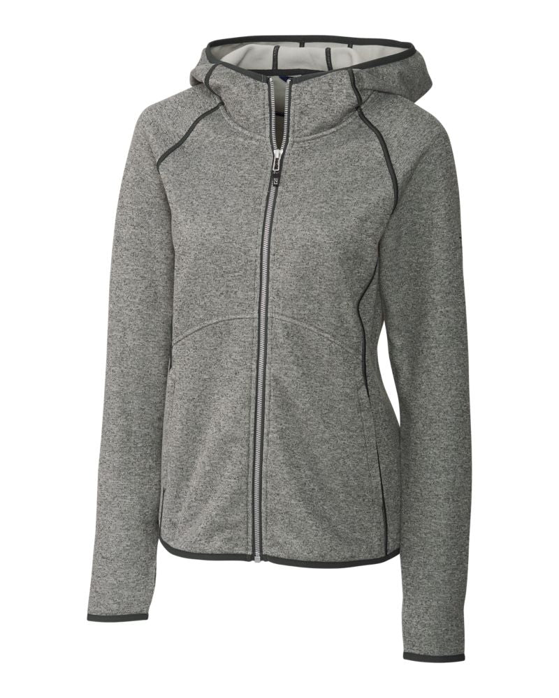 Cutter & Buck Women's Mainsail Sweater-Knit Full Zip Hooded Jacket-7