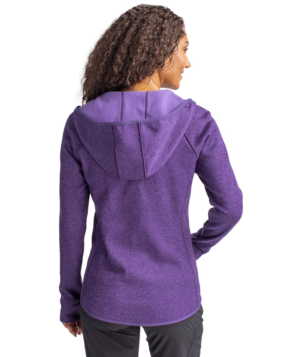 Cutter & Buck Women's Mainsail Sweater-Knit Full Zip Hooded Jacket-7