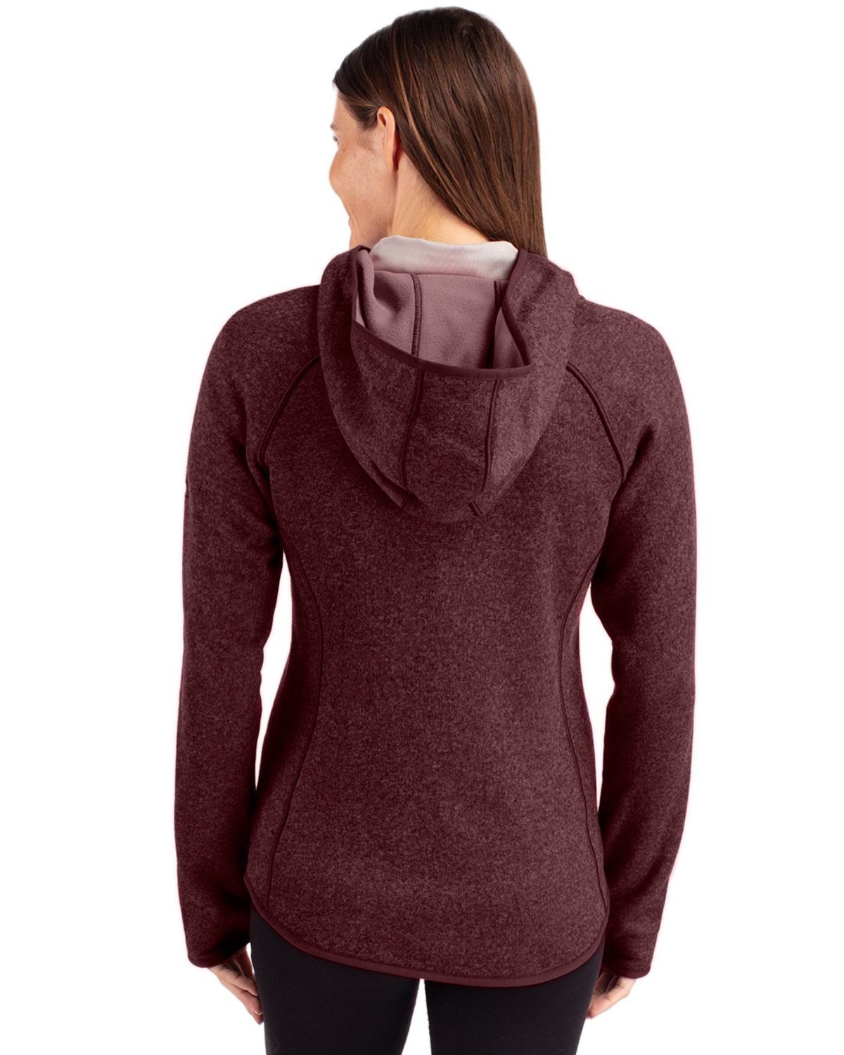 Cutter & Buck Women's Mainsail Sweater-Knit Full Zip Hooded Jacket-5
