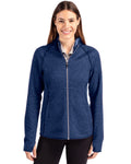 Cutter & Buck Women's Mainsail Sweater-Knit Full Zip Hooded Jacket-1