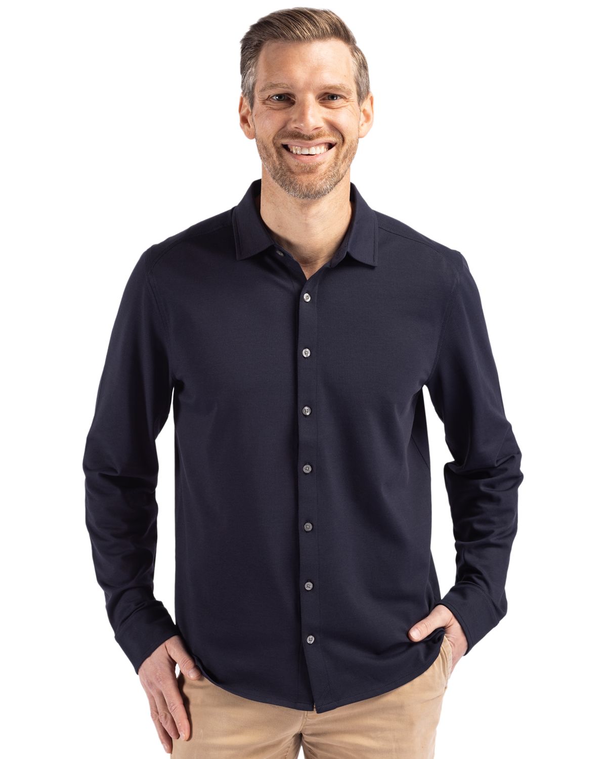 Cutter & Buck Men's Advantage Long Sleeve Button-Down Shirt-4