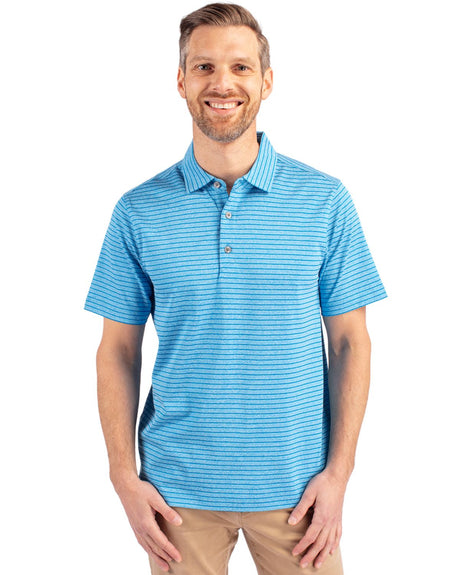 Cutter & Buck Men's Forge Recycled Heather Stripe Four-Way Stretch Polo-1