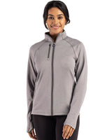 Cutter & Buck Women's Peshastin Recycled GridFleece Full Zip Jacket-1