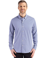 Cutter & Buck Men's Skyline Recycled Gingham Long Sleeve Button Down Dress Shirt-4