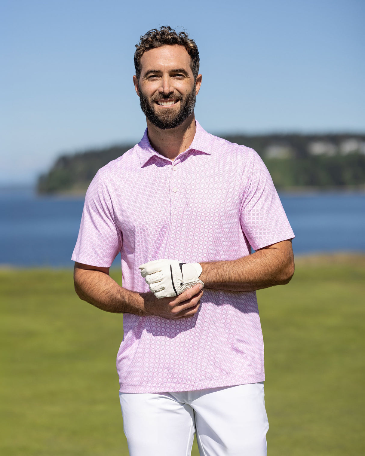 Cutter & Buck Men's Pike Recycled Diamond Dot Print Polo-7