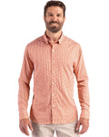 Cutter & Buck Men's Skyline Recycled Gingham Long Sleeve Button Down Dress Shirt-1