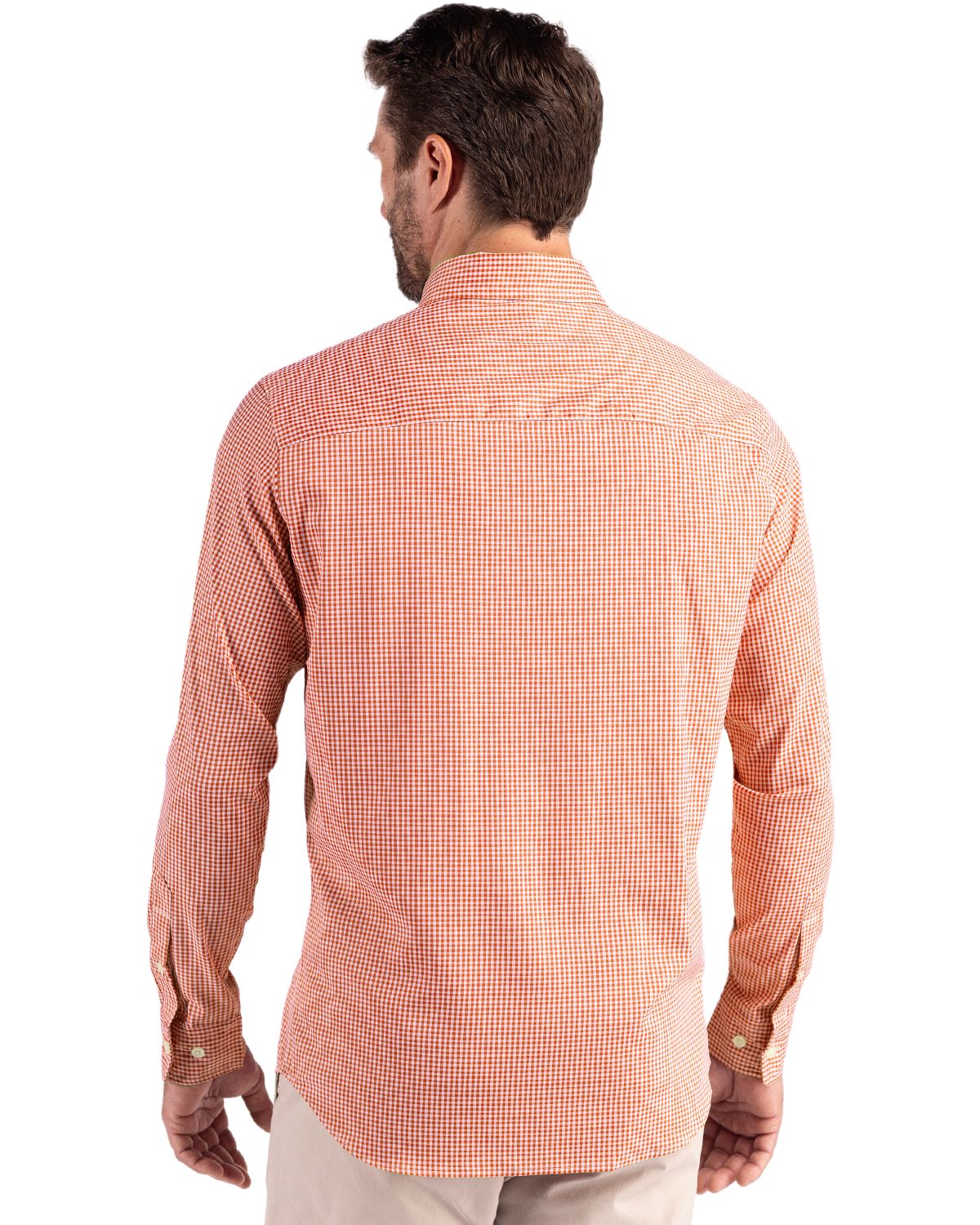 Cutter & Buck Men's Skyline Recycled Gingham Long Sleeve Button Down Dress Shirt-2