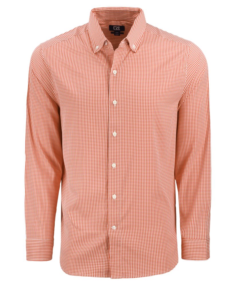 Cutter & Buck Men's Skyline Recycled Gingham Long Sleeve Button Down Dress Shirt-5