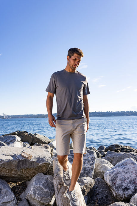 Cutter & Buck Men's Coastline Recycled Double Peached Short Sleeve Tee-1