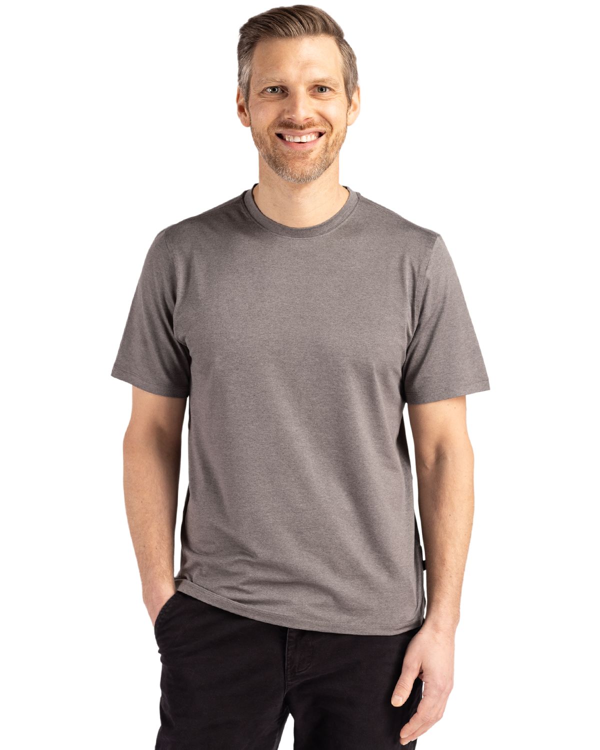Cutter & Buck Men's Coastline Recycled Double Peached Short Sleeve Tee-3