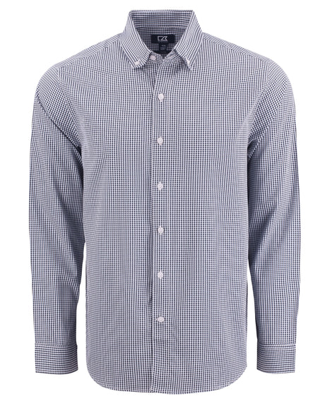 Cutter & Buck Men's Skyline Recycled Gingham Long Sleeve Button Down Dress Shirt-1