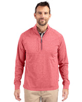 Cutter & Buck Men's Adapt Big & Tall Heathered Quarter Zip Pullover-1