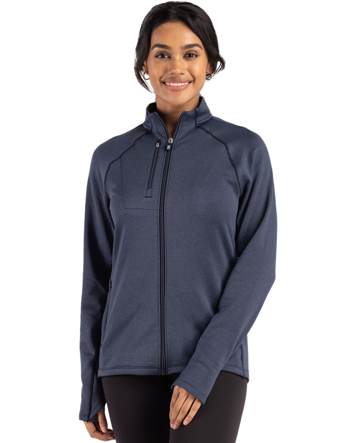 Cutter & Buck Women's Peshastin Recycled GridFleece Full Zip Jacket-1
