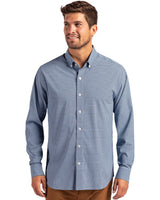 Cutter & Buck Men's Skyline Recycled Gingham Long Sleeve Button Down Dress Shirt-5